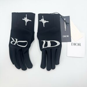NEW Dior x Lewis Hamilton Tech Ski Gloves Black Reflective Logo Capsule